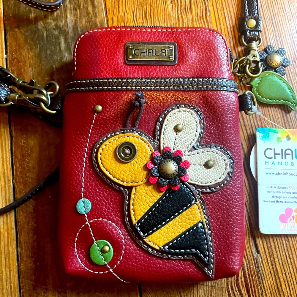 NWT Chala crossbody Cellphone bag with bee design